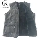 2022 Новая мода, Мужская майка, жилет из овчины, кожаный жилет, мужской костюм, кожаная куртка, утепленная, дюймовый на заказ