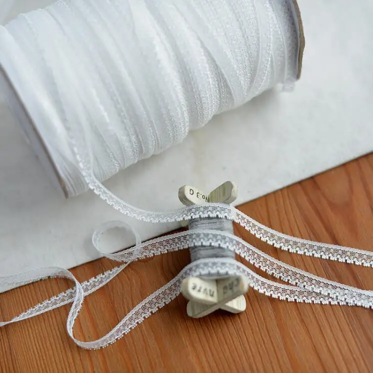 Wholesale 20 Meters White Light Beige 0.9cm WidthThin Non Elastic Stretch Clothing Lace Trim Ribbon | Дом и сад