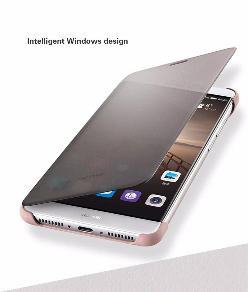 Для huawei mate 9 чехол Официальный Интеллектуальный Smart View Vindow из искусственной кожи