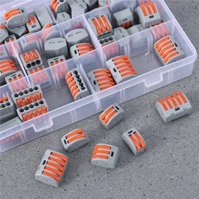 60 шт./компл. клеммный блок пружинный рычаг гайка клеммные колодки Многоразовые