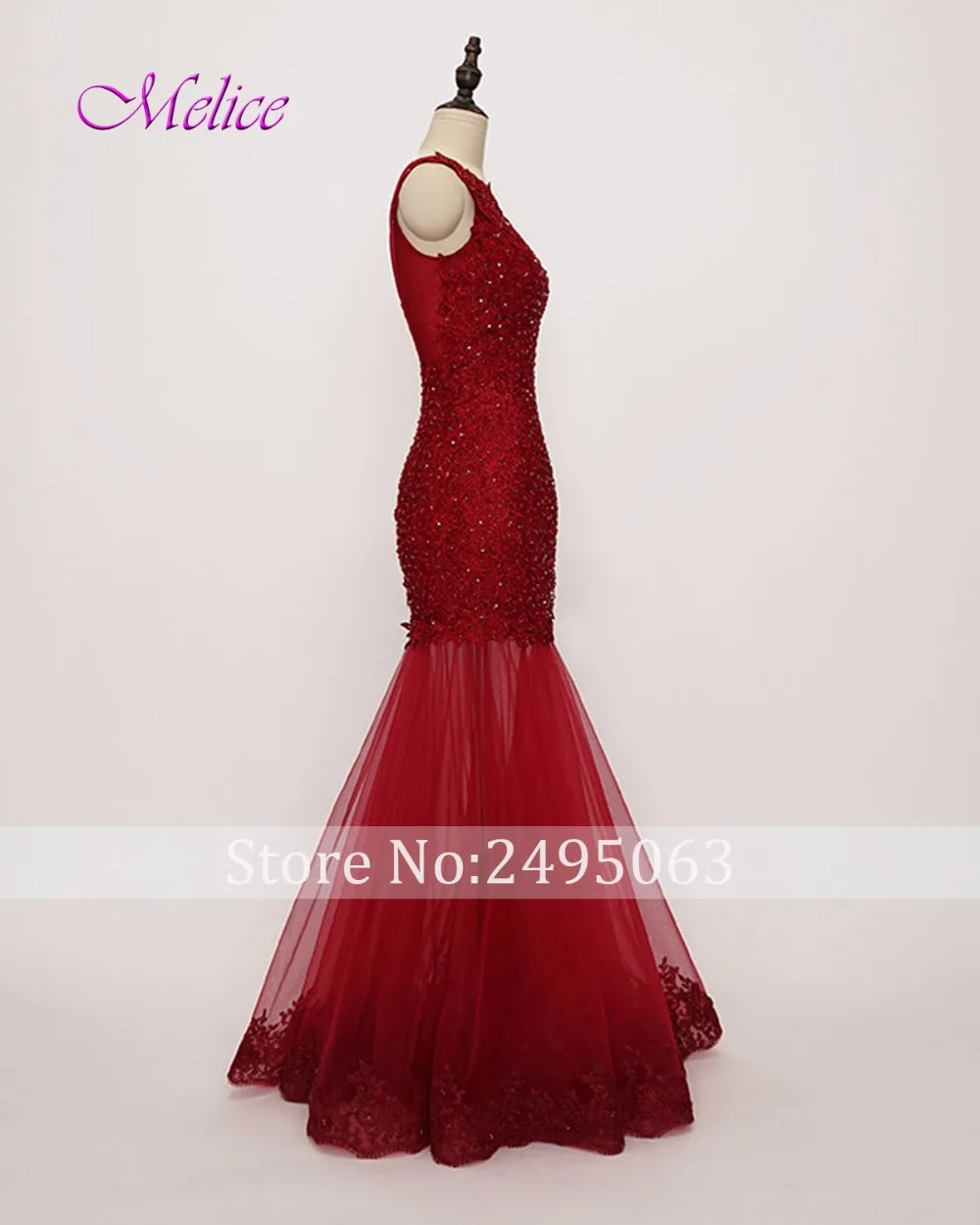 Melice New Fashionable O-neck Lace Up Mermaid Prom Dresses 2018 Gorgeous Appliques Formal Party Gown Vestido de Festa Hot Sale | Свадьбы и