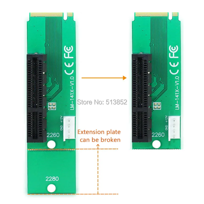 Оптовая продажа M2 PCIE адаптер NGFF к PCI e 4x слот Riser Card M ключ M.2 SSD порт в Express