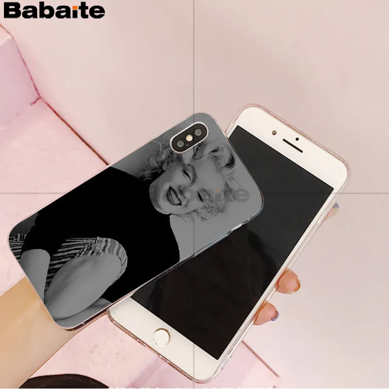 Babaite Мэрилин Монро Мягкий ТПУ чехол для телефона iPhone X XS MAX 6 6s 7 7plus 8 8Plus 5 5S SE XR