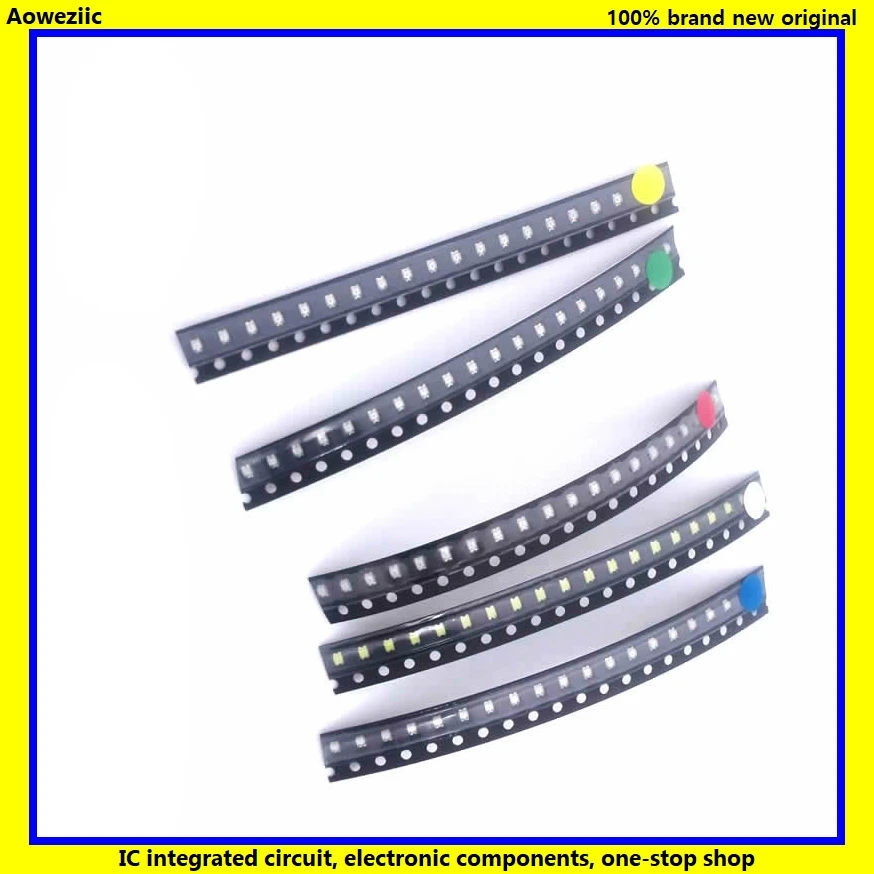 Светодиоды Aoweziic 100 шт./лот синие желтые зеленые красные белые 0805 SMD светодиоды