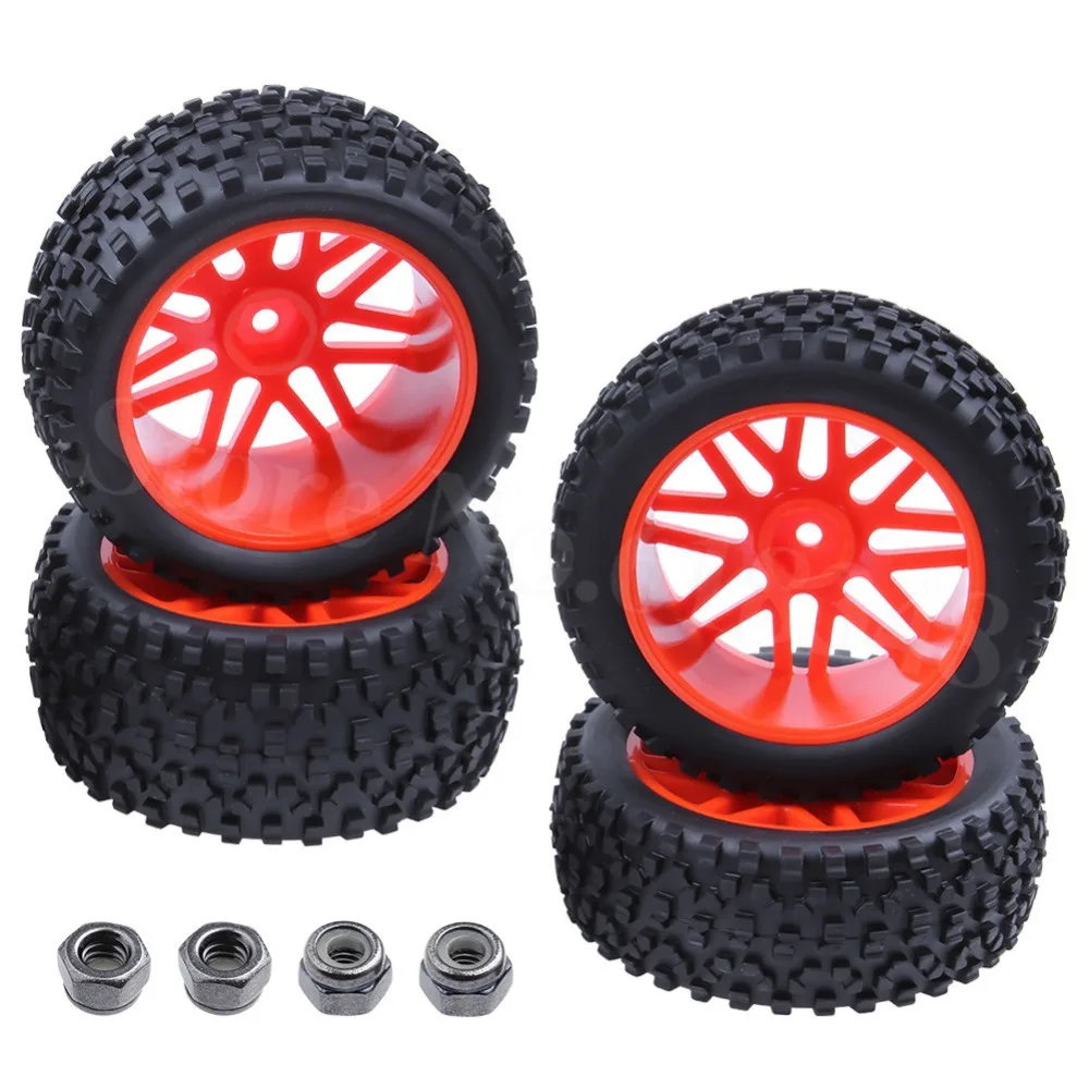 4 шт. резиновые RC шины и пластиковые колесные диски Hex Hub 12 мм для 1/10 весы