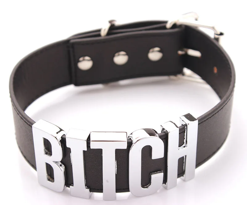Сука чокер женский черный ожерелье Лучшая сука 3D слово воротник сексуальный