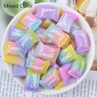 5PCS Mixed Color 5 шт./лот, милая Радужная коробка для сладостей и сладостей, полимерная коробка для слизи, игрушки для детей, амулеты для лепки, глина, DIY аксессуары для детей - Цвет: 5PCS Mixed Color