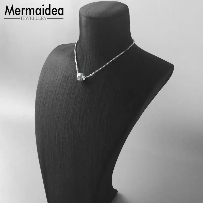 DIY бусины зеленый этнический Шарм из бисера модные посеребренные ювелирные