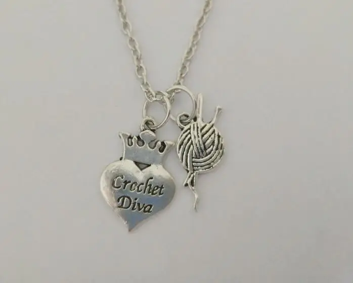 Винтажное серебряное ожерелье Crocher Diva корона сердце подвески брендовый ошейник