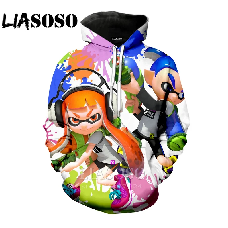 10 Забавные толстовки рок уличная 3D принт Мужской Топ костюм wo Мужской Топ Splatoon harajuku толстовка модная рубашка аниме мультфильм E377 - Цвет: 10