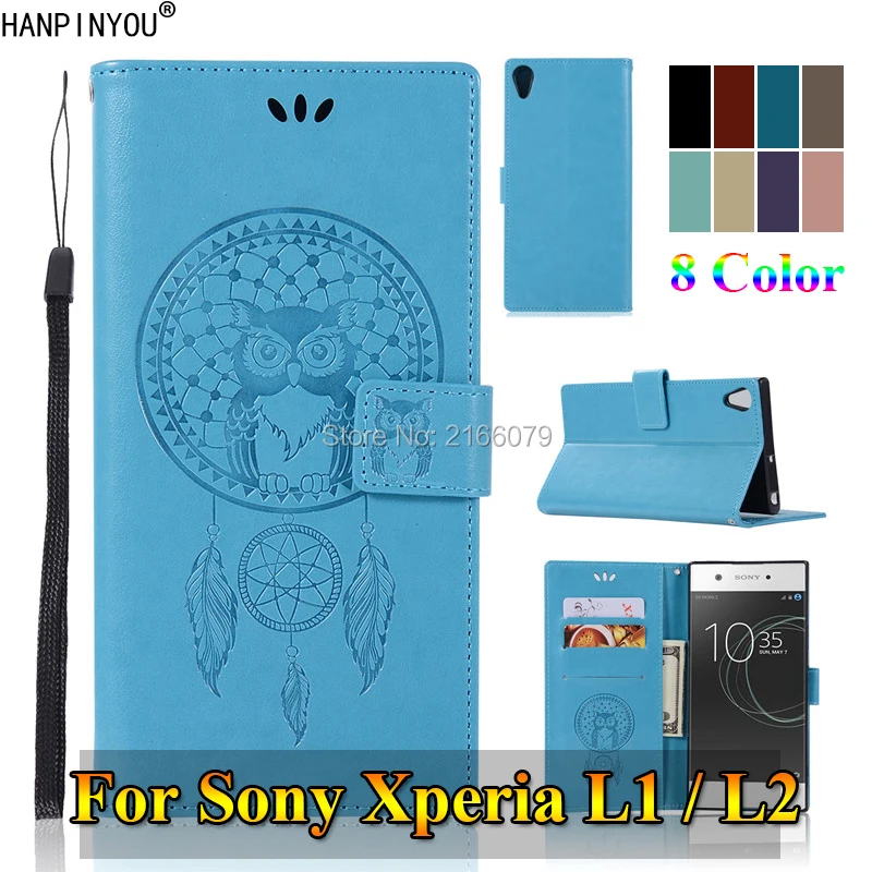 Роскошный флип чехол из искусственной кожи с 3D рисунком совы для Sony Xperia L1 / L2 5 &quot
