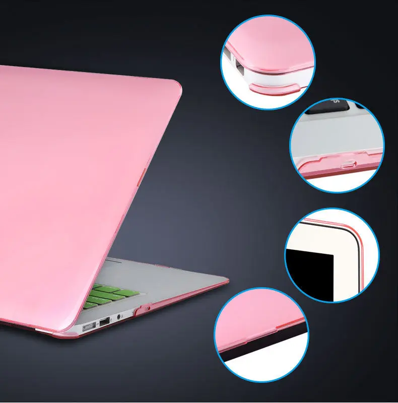 Кристальный Жесткий Чехол для ноутбука, чехол-клавиатура для Apple Macbook Air/Pro/retina/Touch Bar& ID 11 11,6 13 13,3 15 15,4 дюймов Чехол