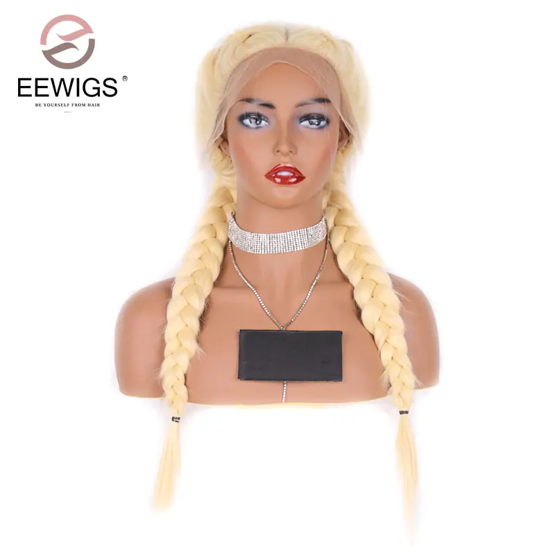 EEWIGS 13*6 Синтетические волосы на кружеве al синтетических парики двойной косы