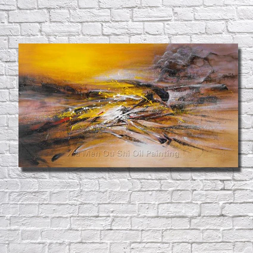 

High Quality Free Shipping Hand-drawn Abstract Landscape Oil Painting On Canvas Pictures Painting Abstract Decoration No Framed