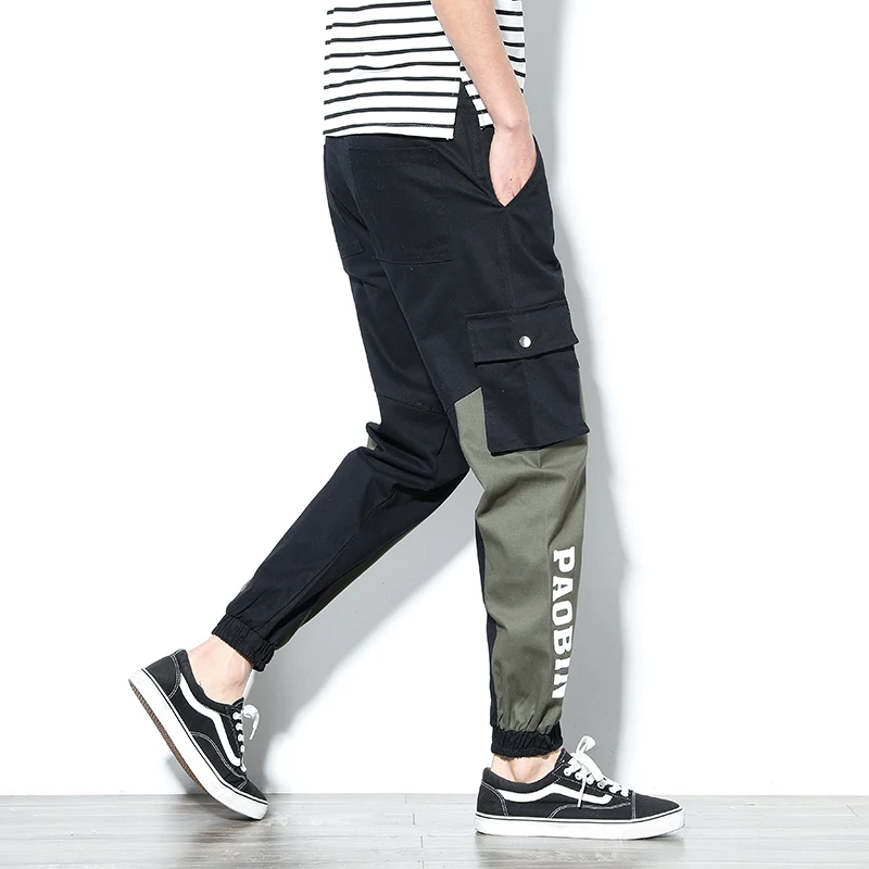 Fashion New Beam Pants Men's Ankle Length 100% Cotton Casual High Quality Large Size Elastic Waist Tooling Trousers | Мужская одежда