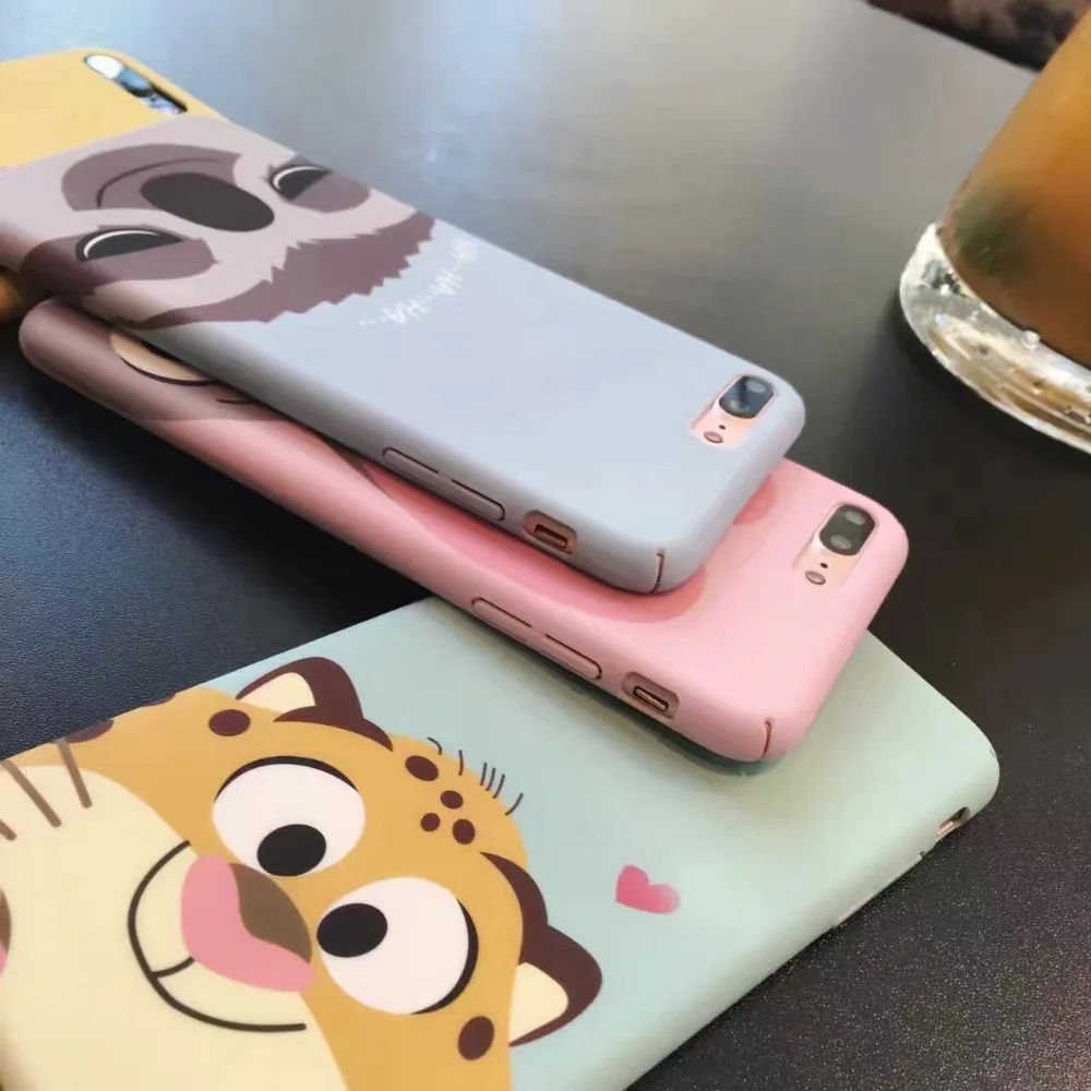 for iPhone 6 6s plus 7 7plus lovely Cartoon Zootopia Judy rabbit Nick Lover Couple hard pc case Cove |