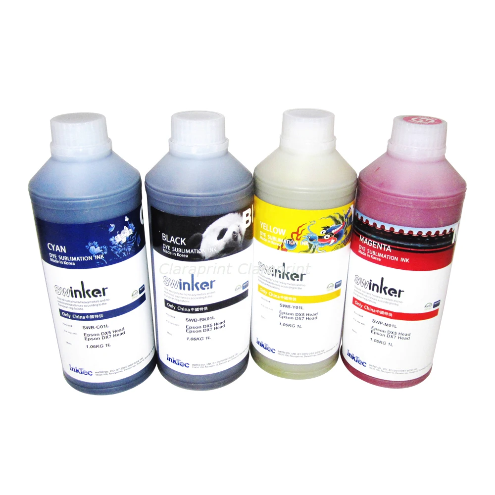 4 вида цветов/набор оригинальные чернила для сублимации краски Inktec Swinker (SWB) Epson DX5
