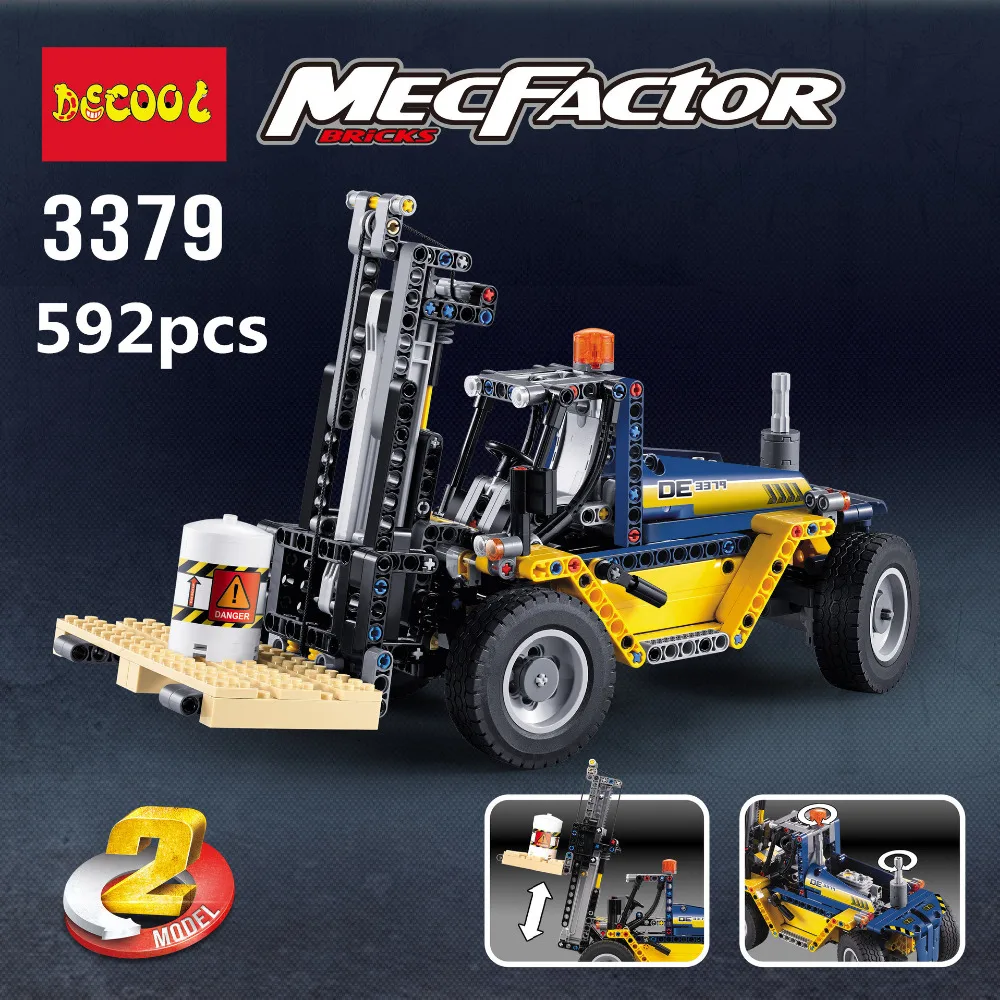 Decool 3379 Transport Hummer/Transport Cruiser Forklift SUV Racing Car Model Building Block Sets Обучающие DIY Кирпичи