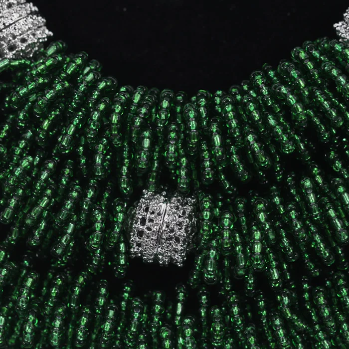 Модный Африканский комплект ювелирных изделий новый темно зеленый нигерийский