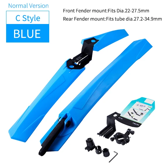C Normal Blue WEST BIKING быстросъемные крылья для горного велосипеда 2 шт. переднее заднее Велосипедное крыло 24 26 27,5 29 дюймов MTB Велосипедное крыло - Цвет: C Normal Blue