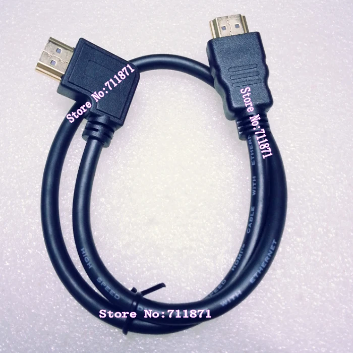 Кабель HDMI 50 см с левым изгибом 500 мм 90 градусов кабель штырьковый прямым углом