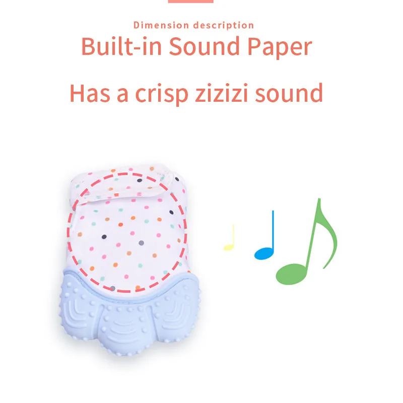Baby Silicone Mitts Teething Mitten Glove Sound Teether Newborn Chewable Nursing Mittens Teether Natural stop Sucking Thumb Toy