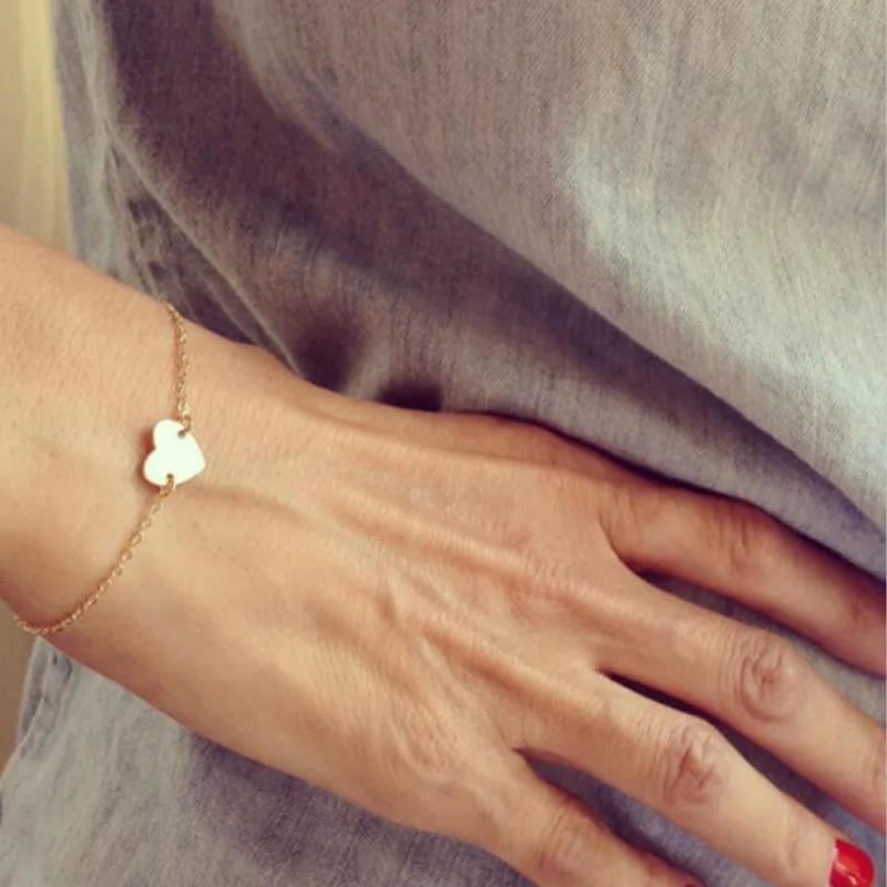 Минималистичный однослойный Золотой Серебряный цвет очаровательные браслеты с