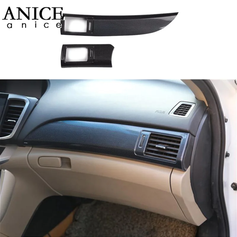 2x углеродного волокна Цвет ABS передняя рамка для кондиционера Накладка Honda Accord 2013