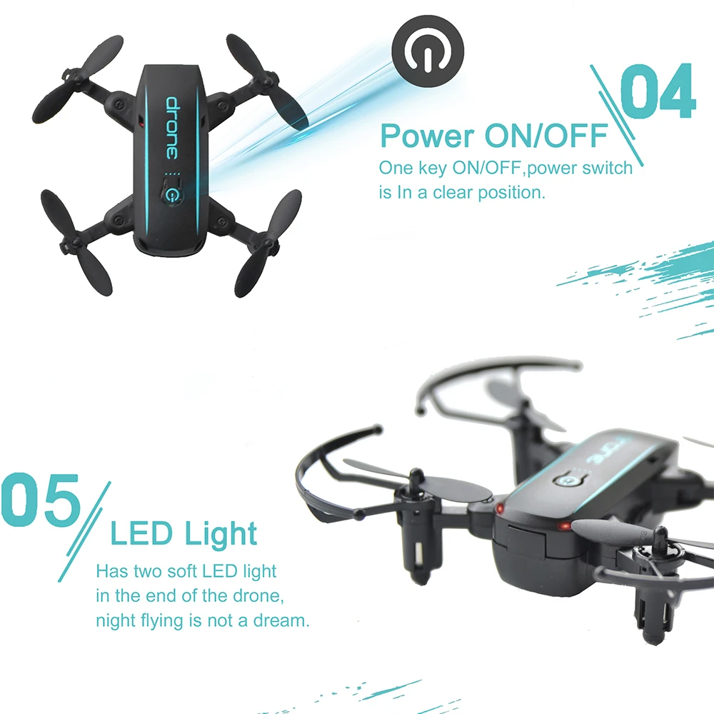 2,4 ГГц 480P 720P Мини Радиоуправляемый Дрон с камерой Wi-Fi FPV складной высота удержания четырехосевой вертолет дистанционного управления