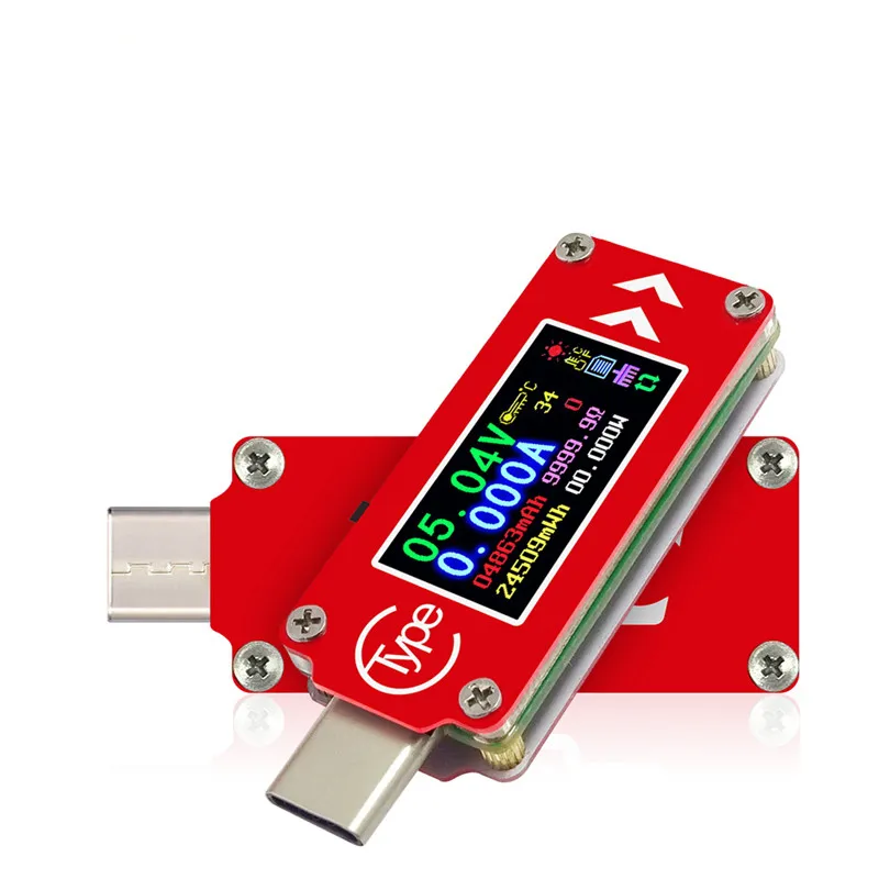 USB тестер TC64 Type C цифровой измеритель напряжения и тока с ЖК дисплеем вольтметр