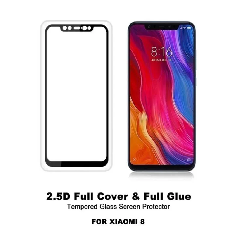 Защитное стекло для Xiaomi mi8 закаленное с полным покрытием | Мобильные телефоны и