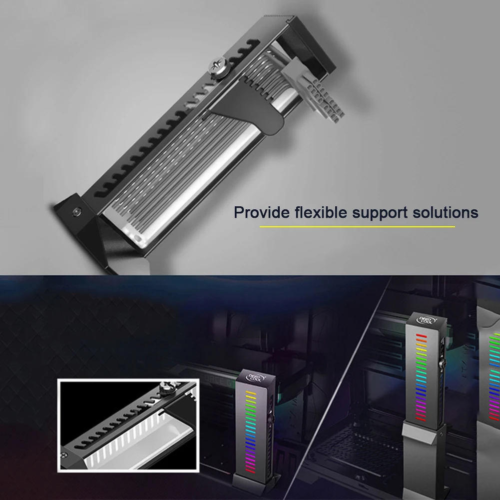 GH01 ARGB GPU Стенд кронштейн протектор практичный Графический держатель для карт провода скрытый адресуемый Регулируемый Прочный поддержка гибкий