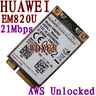 Разблокированный HuaWei EM820U 3G WCDMA GSM WWAN карта HSPA + 21 Мб более EM820w сеть |