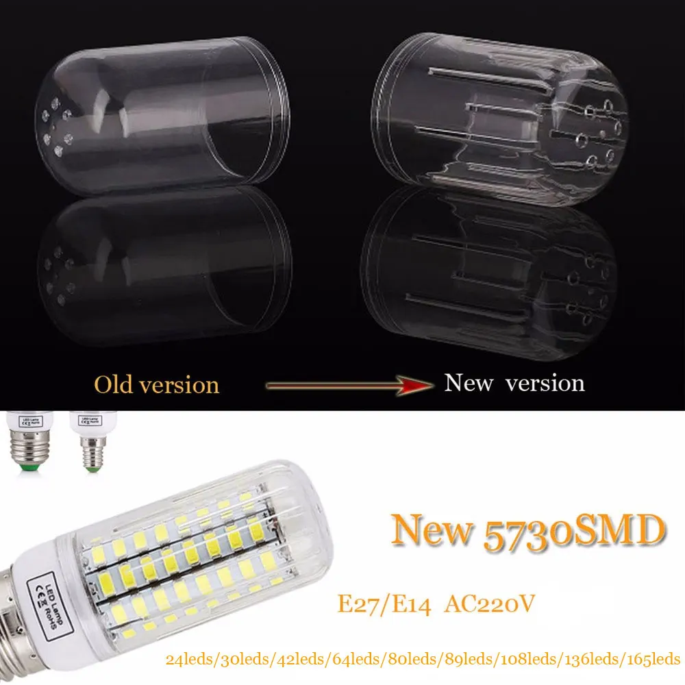 Светодиодная лампа E27 E14 SMD 5730 24 30 42 64 80 89 165 светодиодов лампада кукурузная люстра