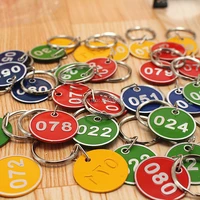 5 set number 1 100 metal sign keychain signage with ring digital label tag number card plate with key chain qw7973