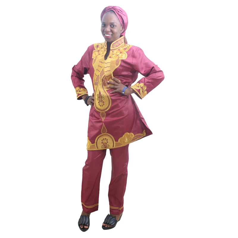 Женский комплект одежды MD из топа и штанов в африканском стиле платье с вышивкой