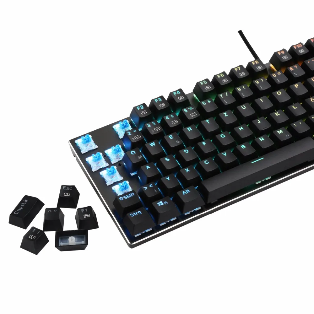 Новая Механическая игровая клавиатура RGB со светодиодной подсветкой Алюминиевая