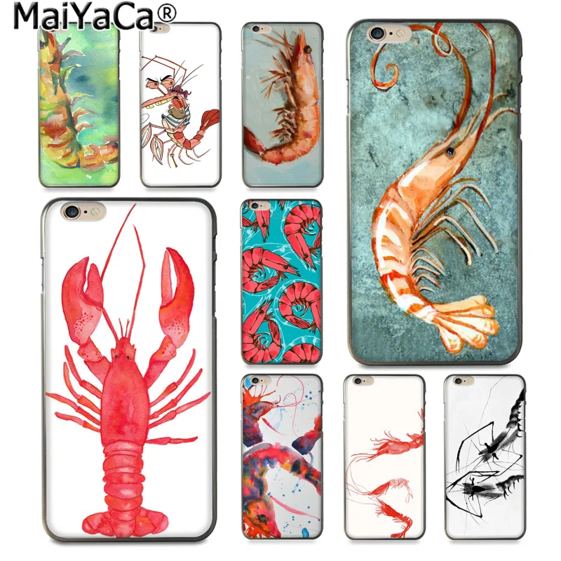 Цветной чехол для телефона MaiYaCa Animal sketch с масляной росписью креветок iphone SE 2020 11 pro 8