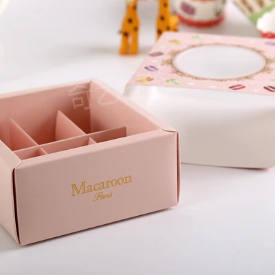 Лучшая цена! 6 слот макаронная упаковка коробка Макарон печати упаковки