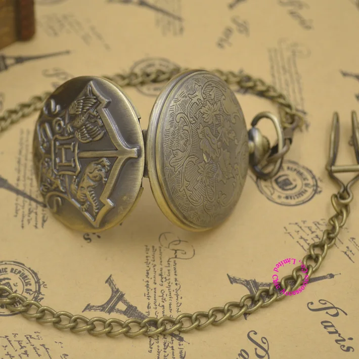 Школьный значок Хогвартс карманные часы кварцевые H fob мужские с цепочкой на