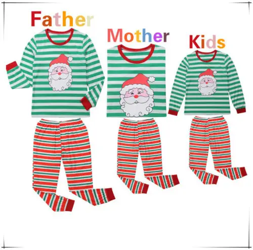 Рождественская одежда для сна родителей и детей одинаковые Семейные пижамы с