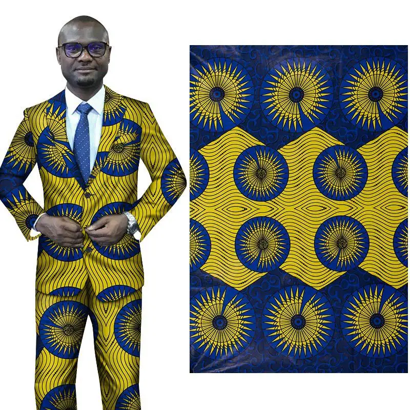 Весна 2019 новинка сине желтая простая хлопковая ткань с принтом 112 114 широкая для 6