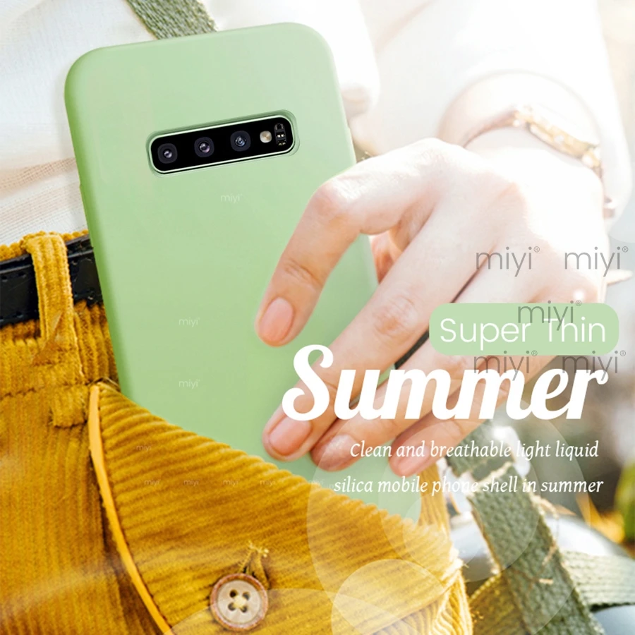 Жидкий силиконовый резиновый мягкий чехол для Samsung Galaxy S10e S10 S9 S8 Plus Note 9 8 Coque Cover Samsyng