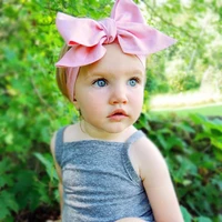 fashion headwraps top knot solid color big bow headband children infants diy headwear turban hair accessories