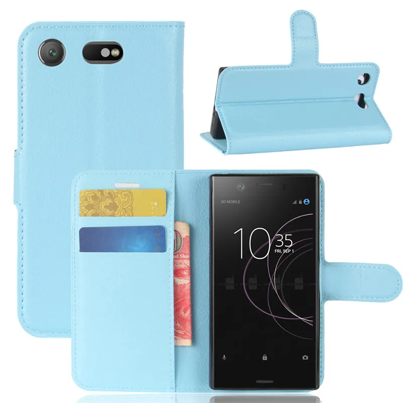Чехол-бумажник для Sony Xperia XZ1 Compact G8441 кожаный чехол-книжка компактный силиконовый