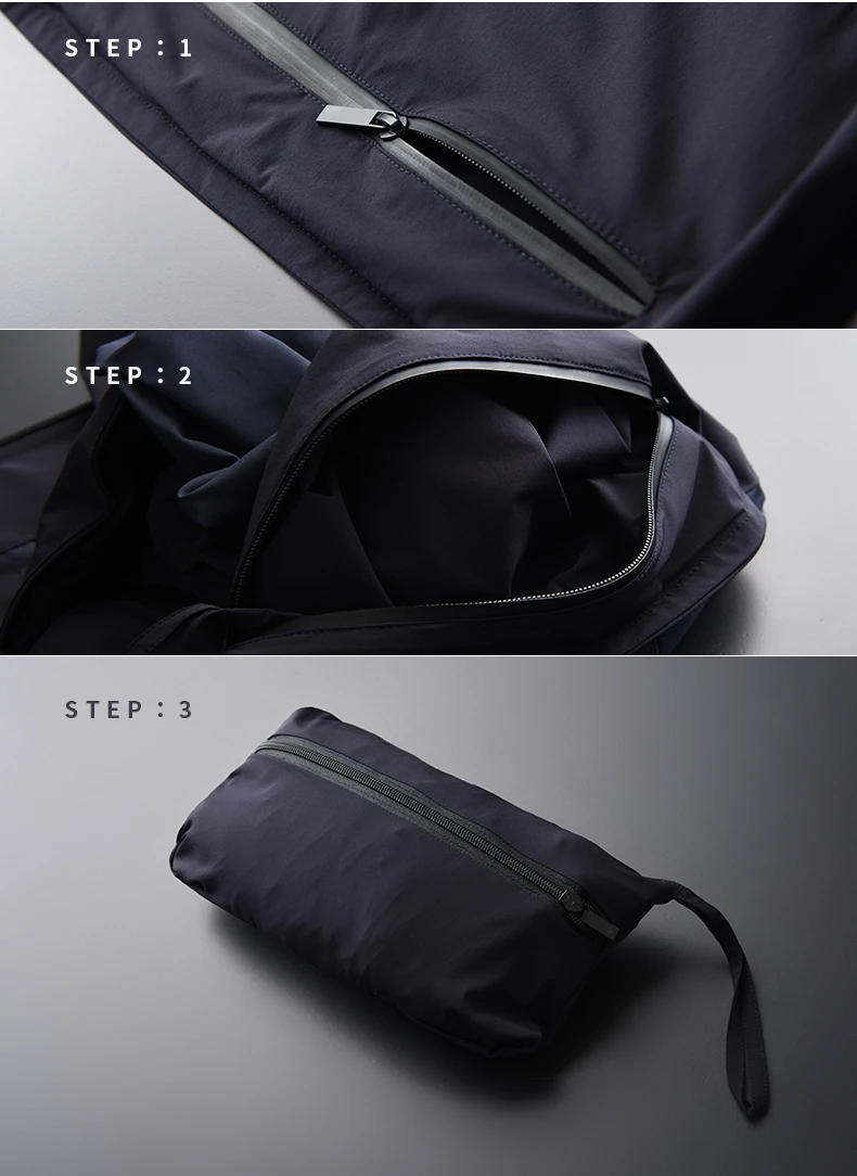 Minglu Hidden Hat Male Jackets Luxury Thin Fabric Portable Hooded Mens And Coats Fashion Stand Collar Man M-4XL | Мужская одежда