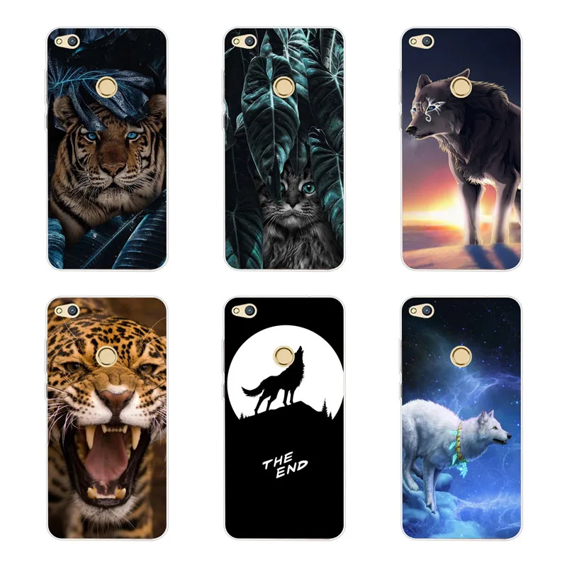 huawei p9 lite 2017 Case Silicon tigon beast Painting Soft TPU Back Cover for p8 honor 8 Phone cases shell |