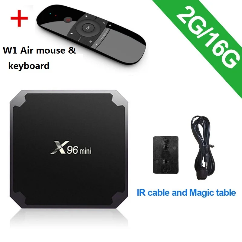 2G16G IR add w1 X96 Мини Android 7,1 2 Гб 16 Гб Смарт ТВ коробка Amlogic S905W четырехъядерный WiFi 2,4 ГГц X96mini телеприставка 4K HD телеприставка - Цвет: 2G16G IR add w1
