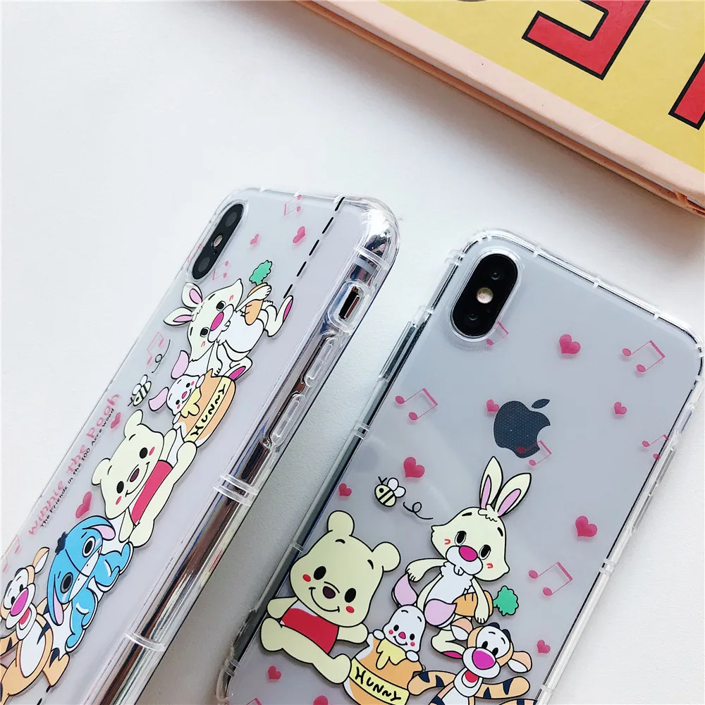 Симпатичный мягкий чехол для iPhone 7 забавные чип и Дейл Винни медвежонок пух