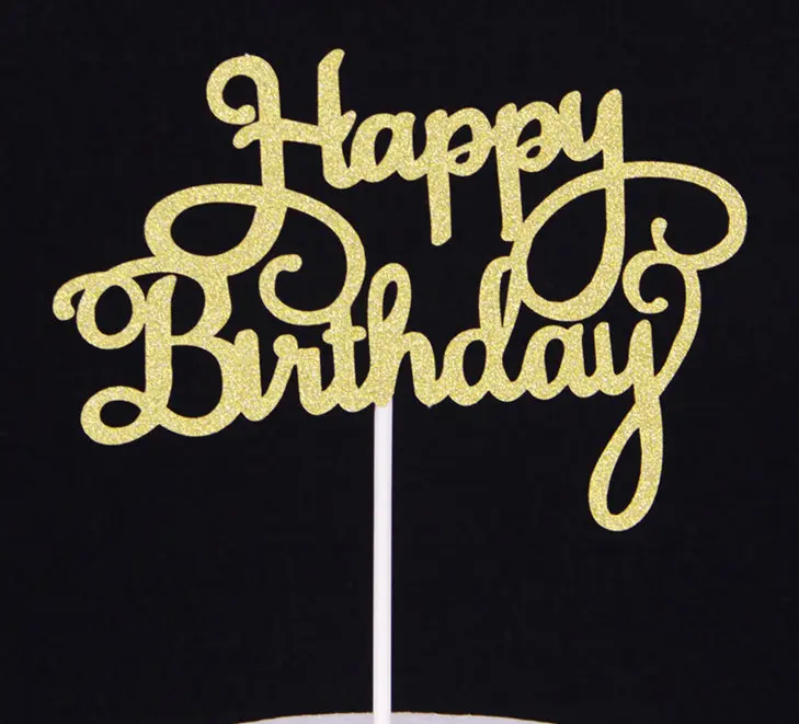 1 шт творческий торт Топпер флаги с надписью Happy Birthday принцессы золотого и